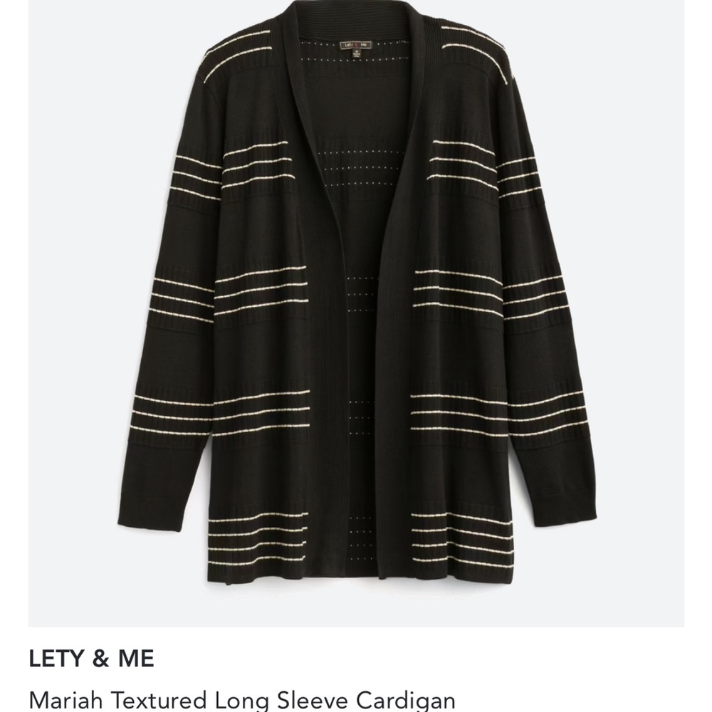 Striped open front cardigan